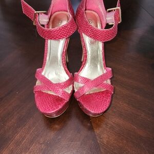 Bakers Pink Textured Heels